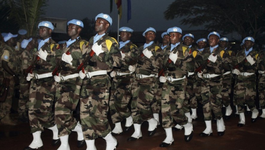 Des soldats de la Minusca le 15 septembre 2014 à Bangui