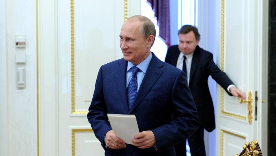Vladimir Poutine le 22 juillet 2014 au Kremlin à Moscou