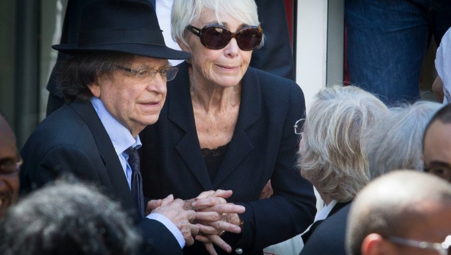 La veuve de Michel Rocard, Sylvie Pelissier, lors de la cérémonie aux INvalides à Paris, le 7 juillet 2016