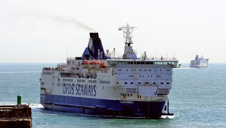 Un ferry de la compagnie DFDS Seaways le 20 août 2013 dans le port de Douvres