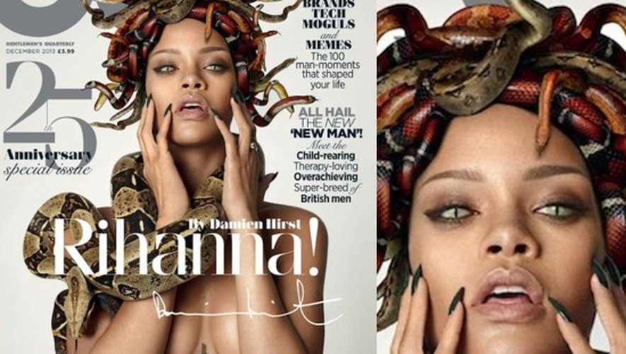 Rihanna nue et avec des serpents ! Pose ultra sexy pour le QG de novembre