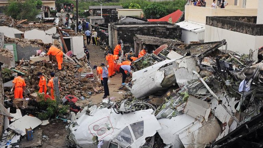 Crash d'un avion de la compagnie taïwanaise TransAsia Airways le 23 juillet 2014 près de l'aéroport de Magong, sur une île de l'archipel de Penghu