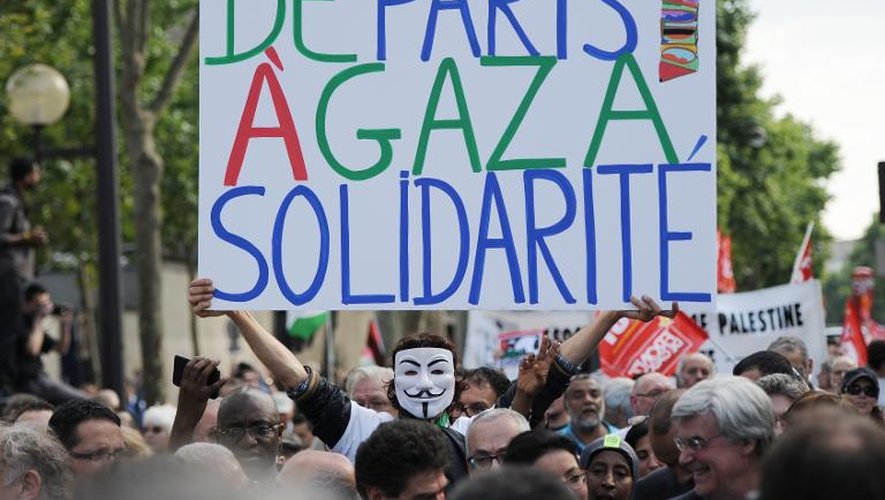 Manifestation de soutien aux Palestiniens de Gaza le 23 juillet 2014 à Paris