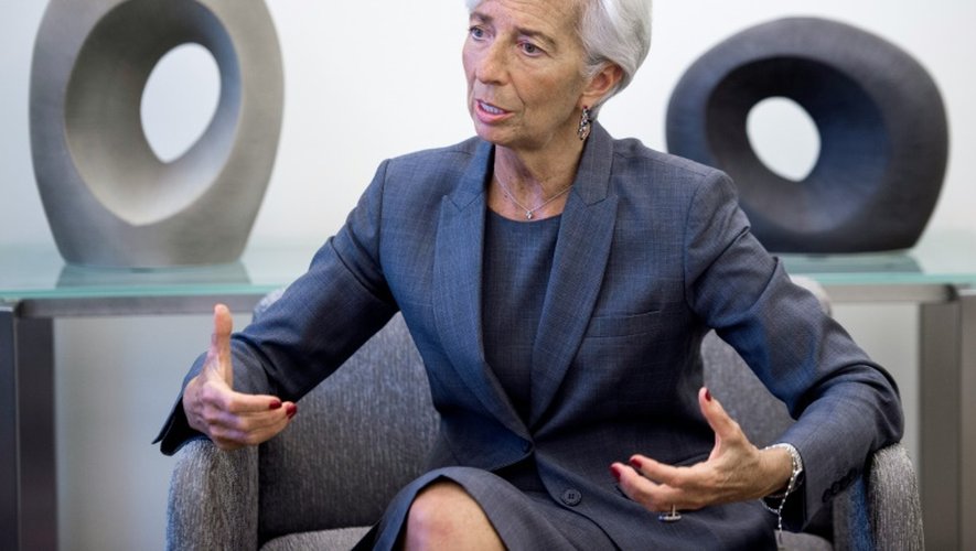 Christine Lagarde, présidente du FMI, durant un entretien à l'AFP le 6 juillet 20l6 à Washington