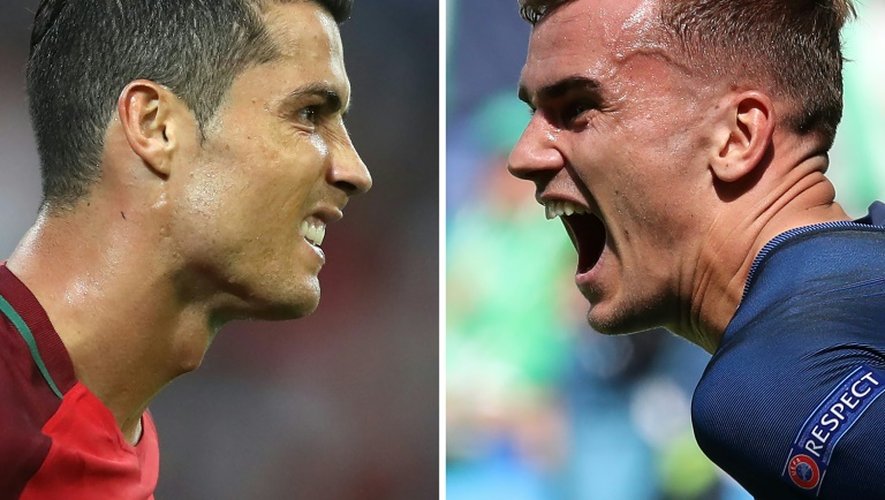 Photomontage des attaquants portugais Cristiano Ronaldo et français Antoine Griezmann