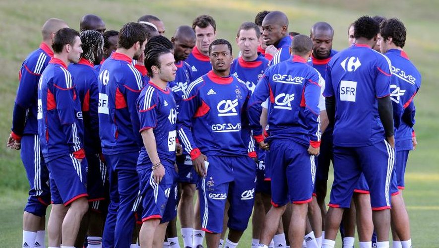 L'équipe de France de football le 20 juin 2010 à Knysna en Afrique du Sud