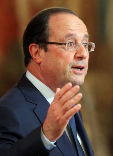 Le président François Hollande au palais de l'Elysée le 22 octobre 2013 à Paris