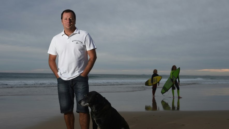 Dave Pearson à Crowdy Head beach, au sud de Ballina, où il a été attaqué en 2011 par un requin bouledogue