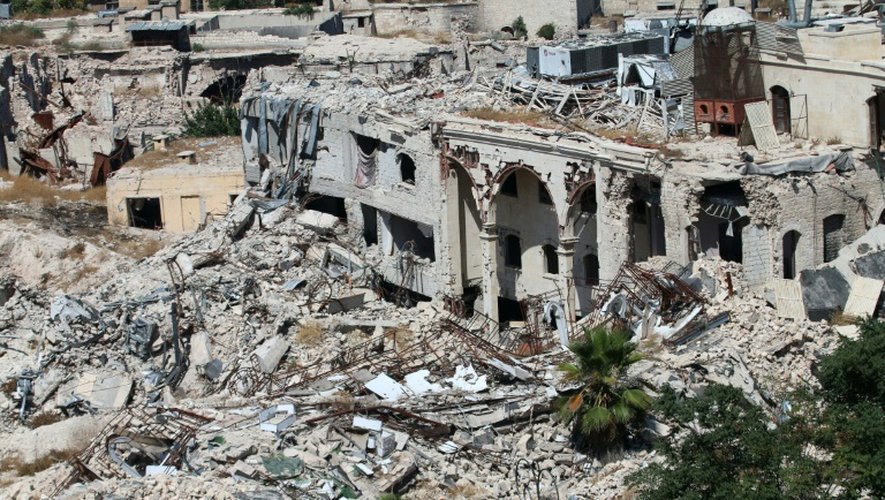 La ville d'Alep après des bombardements, le 3 juillet 2016