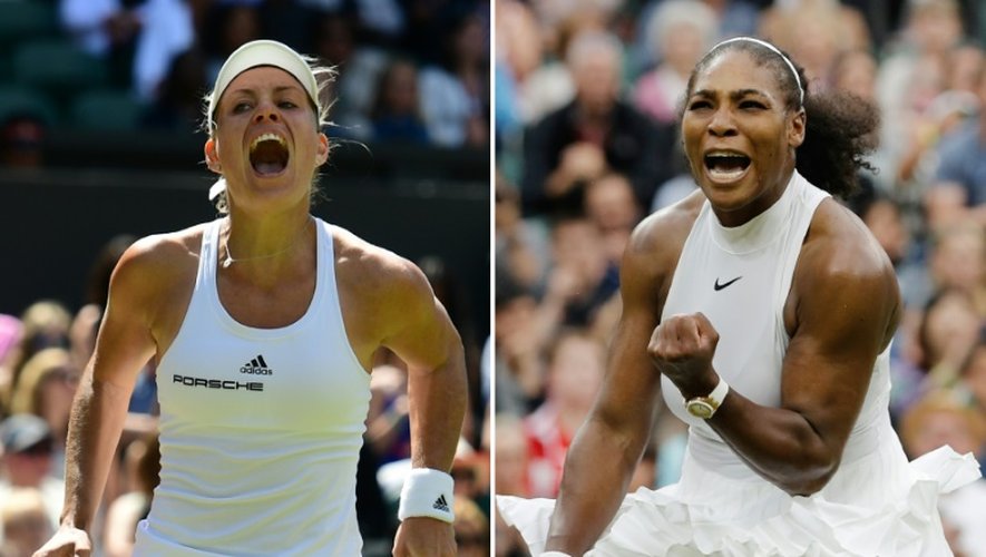 Photomontage représentant l'Allemande Angelique Kerber et l'Américaine Serena Williams, à Wimbledon