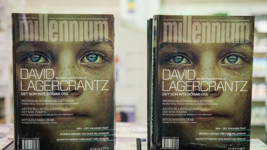 Des exemplaires du quatrième tome de la série de polars "Millénium", écrit par David Lagercrantz, exposés le 26 août 2015 dans une librairie de Stockholm
