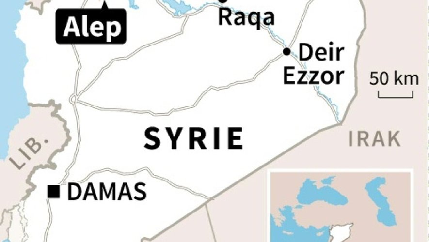 Localisation d'Alep en Syrie
