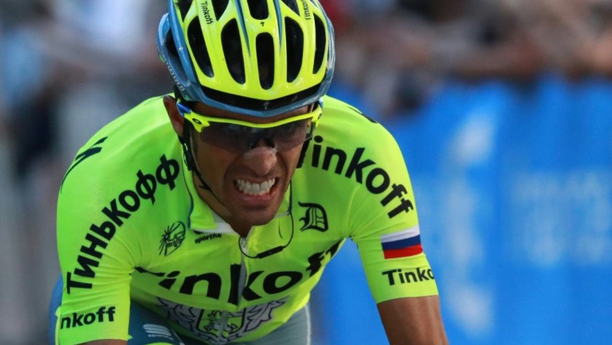 L'Espagnol Alberto Contador (Tinkoff) lors de la 8e étape du Tour de France, le 9 juillet 2016 à Bagnères-de-Luchon