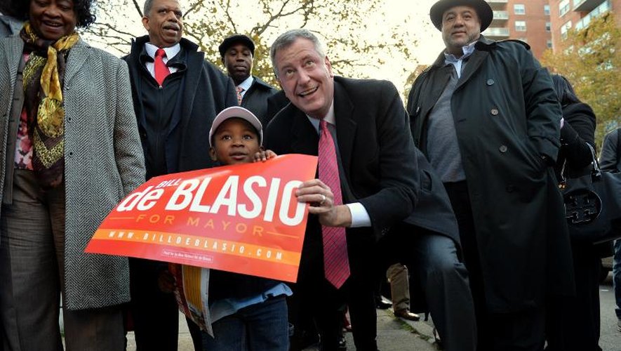Bill de Blasio, candidat à la mairie de New York, en campagne dans le Queens, le 5 novembre 2013