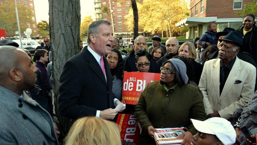 Bill de Blasio, candidat à la mairie de New York, en campagne dans le Queens, le 5 novembre 2013