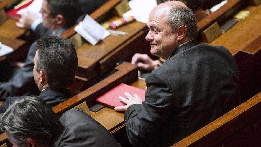 Le président du groupe PS à l'Assemblée Nationale, Bruno Le Roux, dans l'hémicycle le 16 mai 2013