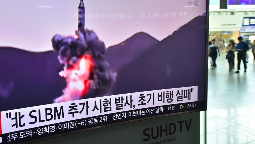 Retransmission le 9 juillet 2016 à la TV sud-coréenne d'un tir de missile non daté en Corée du Nord