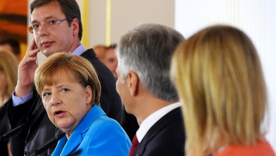 La chancelière Angela Merkel le 27 août 2015 à Vienne