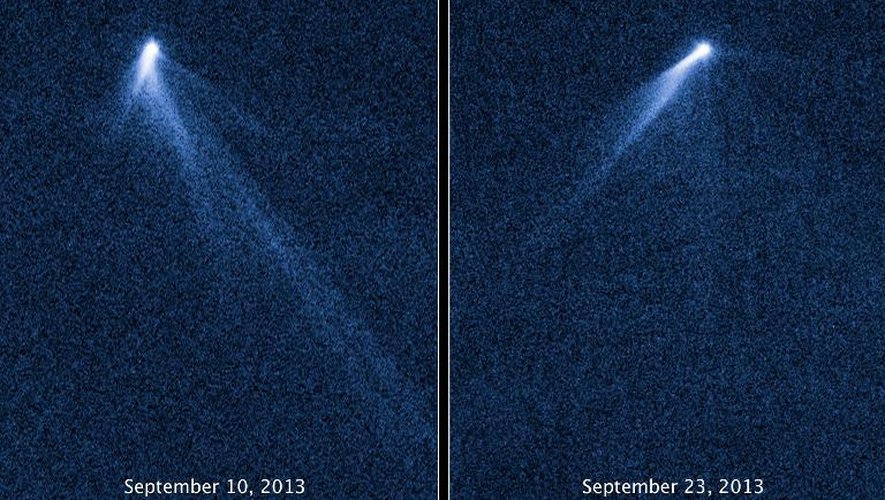 Image transmise par la NASA montrant un astéroïde à six queues, le 7 novembre 2013