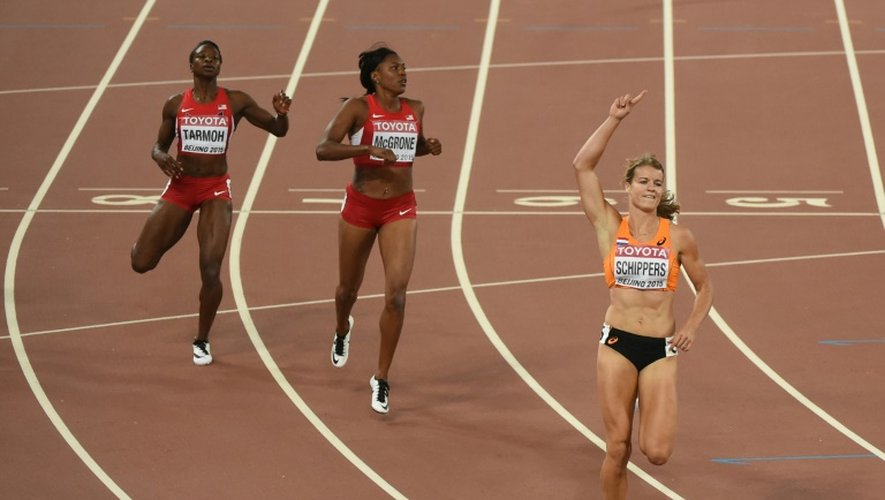 La Néerlandaise Dafne Schippers s'impose en finale du 200 m aux Mondiaux de Pékin, le 28 août 2015