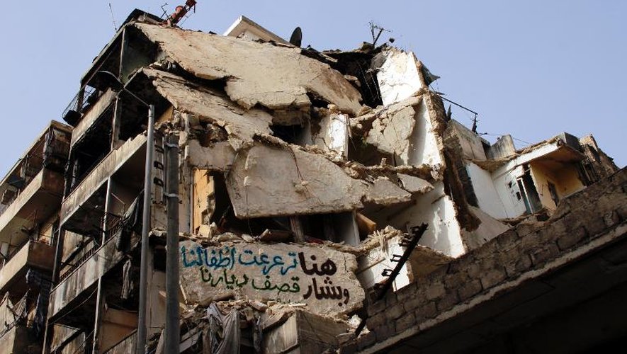 Un immeuble détruit à Alep, le 6 novembre 2013, en Syrie