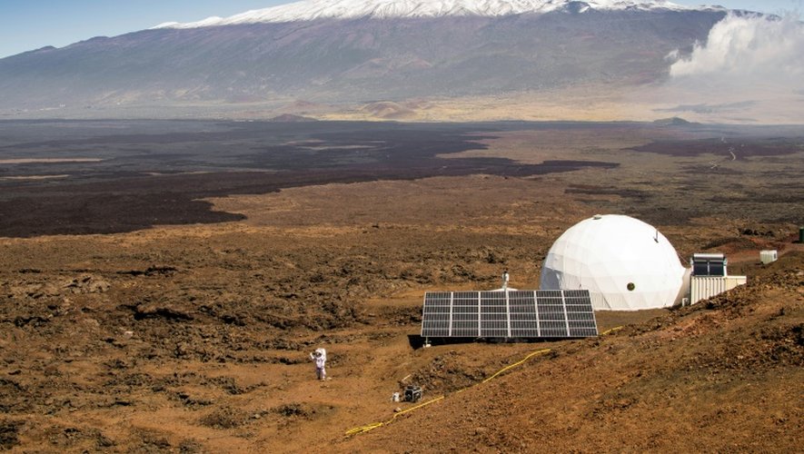Image fournie le 10 mars 2015 par L'Université de Hawaii à Mauna Loa montrant le dôme dans lequel six volontaires vont s'isoler complètement durant un an
