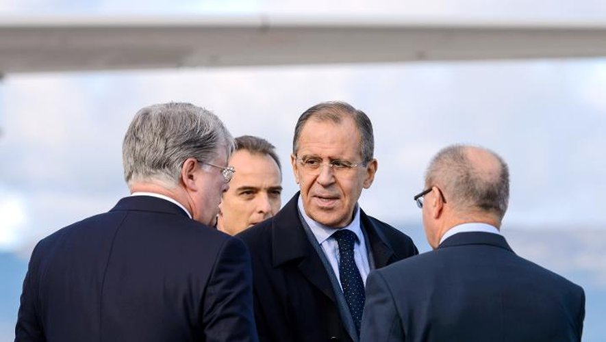 Le ministre russe des Affaires étrangères Sergueï Lavrov à son arrivée à l'aéroport de Genève, le 9 novembre 2013