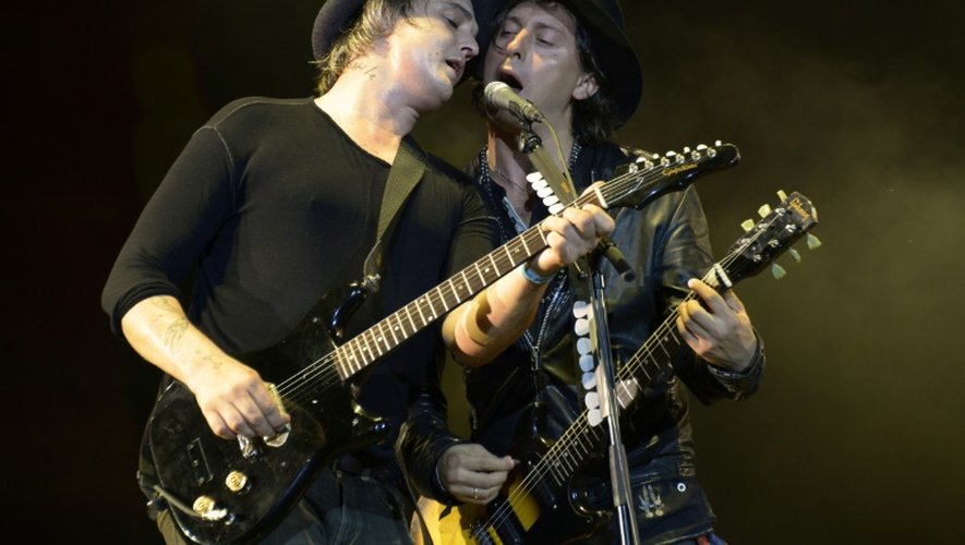 Carl Barât et Pete Doherty  au festival Rock en Seine le 29 août 2015 à Saint-Cloud