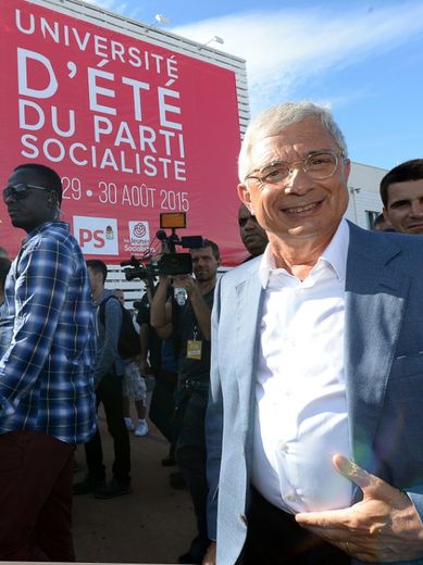 Le président de l'Assemblée nationale Claude Bartolone à son arrivée le 29 août 2015 à l'université d'été du PS à La Rochelle