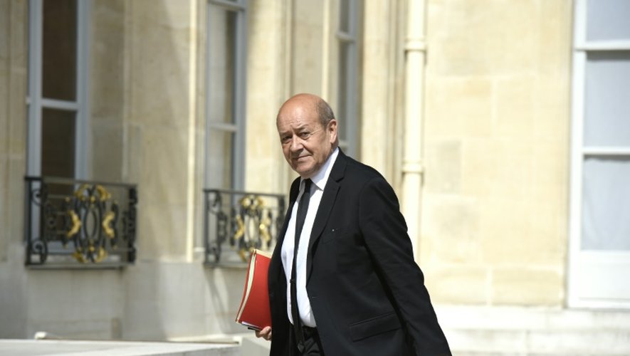 Le ministre de la Défense Jean-Yves Le Drian à son arrivée le 27 juin 2015 à l'Elysée à Paris