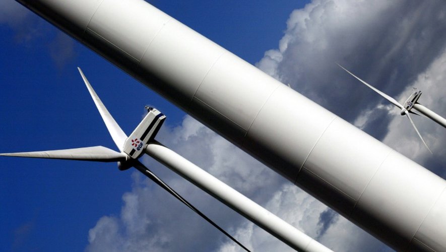 Champ éolien de Caurel, en Bretagne, le 03 avril 2006. EDF n'a pas dévoilé le montant de sa prise de contrôle de la société chinoise UPC Asia Wind Management (AWM)