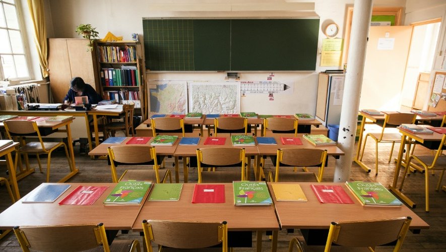 Une salle de classe à Paris, à la veille de la rentrée, le 31 août 2015