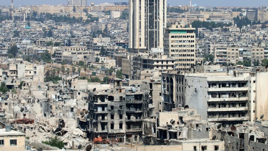 Des bâtiments détruits à Alep, le 3 juillet 2016