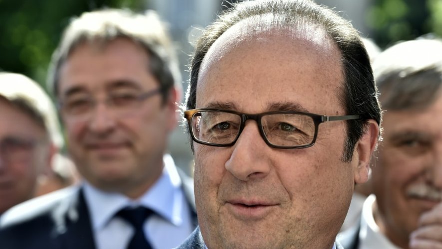 Francois Hollande à Aubussonon le 10 juillet 2016