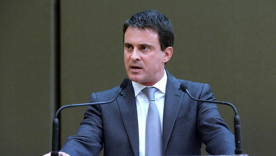 Manuel Valls lors d'un colloque le 12 novembre 2013 à l'Assemblée nationale à Paris