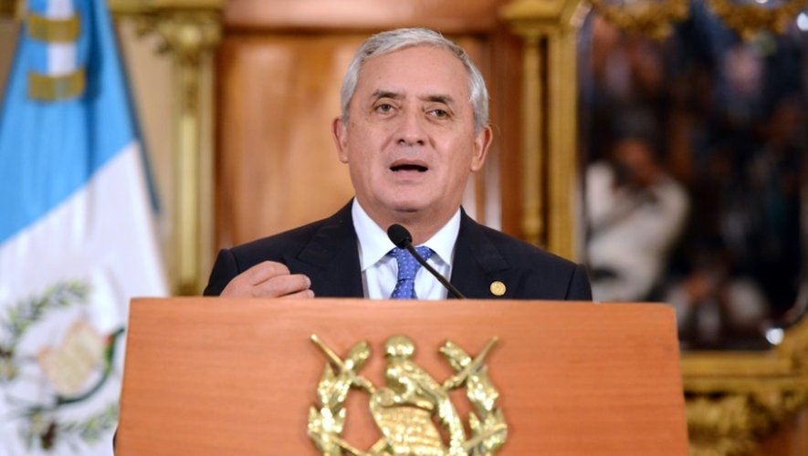 Le président guatémaltèque Otto Pérez lors d'une conférence de presse, le 31 août 2015 à Guatemala