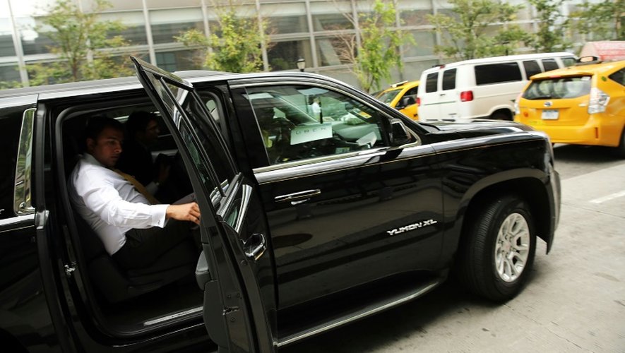 Un véhicule Uber circulant dans le quartier de Manhattan le 20 juin 2015 à New York