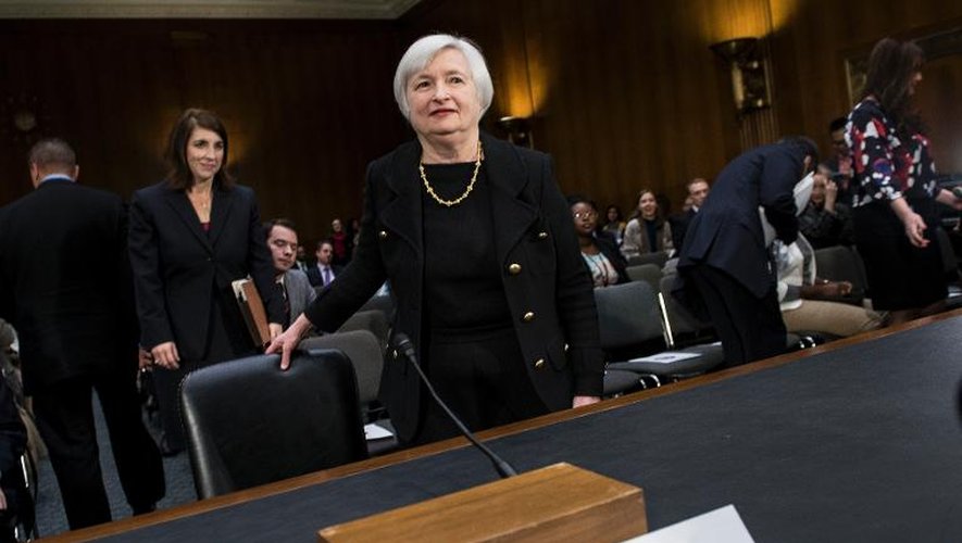 Janet Yellen, prochaine présidente de la Banque centrale américaine (Fed) devant devant la Commission bancaire du Sénat, le 14 novembre 2013 à Washington DC