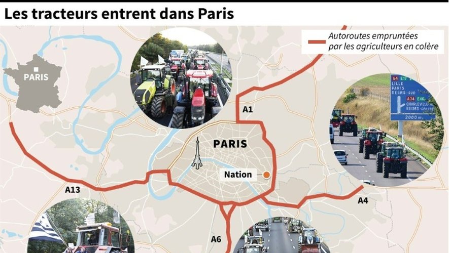 Les tracteurs entrent dans Paris