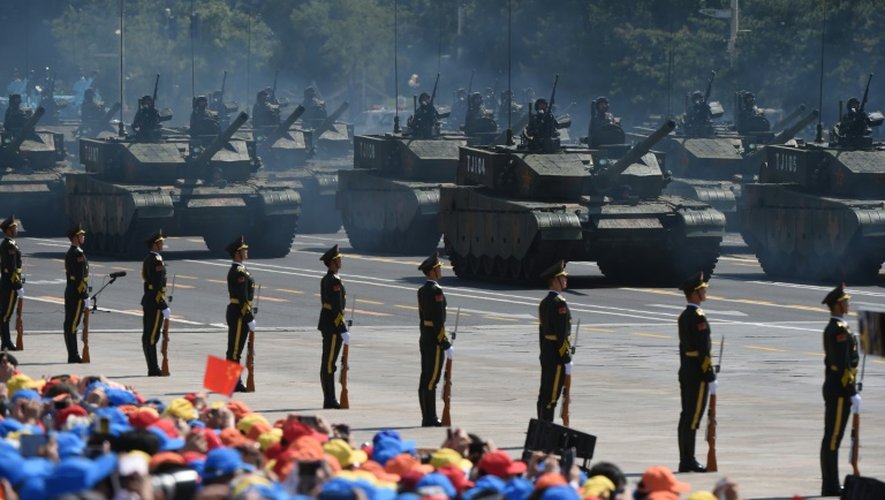 Défilé militaire place Tiananmen, le 3 septembre 2015 à Pékin pour marquer le 70e anniversaire de la victoire de 1945 contre le Japon