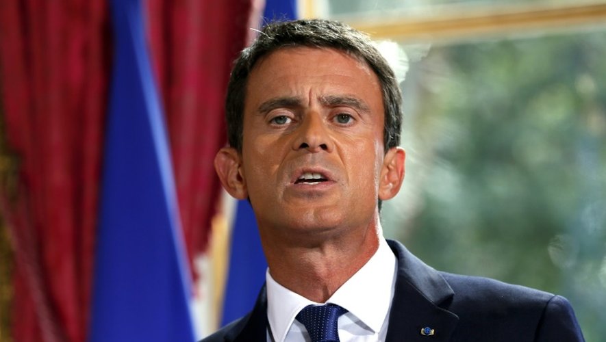 Le Premier ministre Manuel Valls à Matignon après une rencontre avec le président de la FNSEA, le 3 septembre 2015