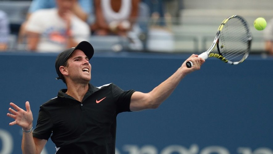 Adrian Mannarino lors du match l'opposant à Andy Murray lors de l'US Open le 3 septembre 2015 à New York