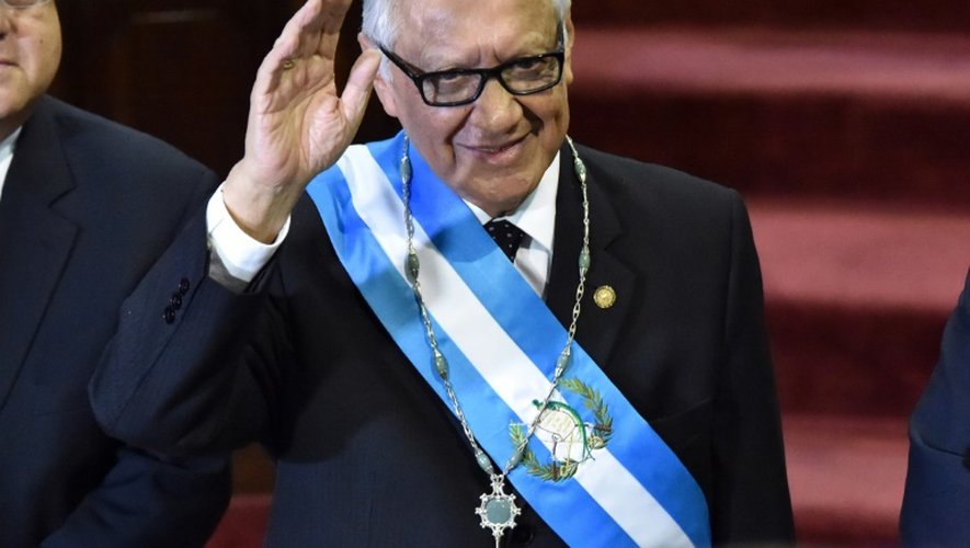 Alejandro Maldonado est désigné nouveau président du Guatemala, le 3 septembre 2015 à Guatemala City