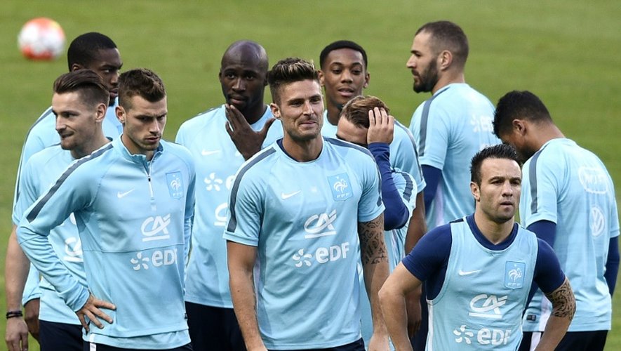 Les joueurs de l'équipe de France à l'entraînement à Lisbonne, le 3 septembre 2015