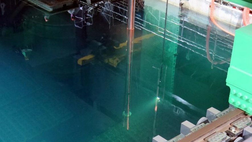Photo fournie par Tepco le 14 novembre 2013 montrant une piscine du réacteur n°4 à la centrale nucléaire de Fukushima