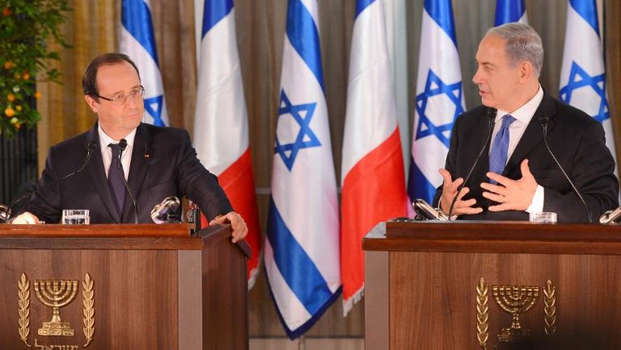 François Hollande donne une conférence de presse avec le Premier ministre israélien Benjamin Netanyahu, le 17 novembre 2013 à Jérusalem