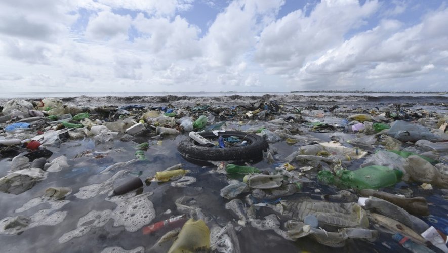 Des déchets plastiques sur une plage près de Dakar, le 2 septembre 2015