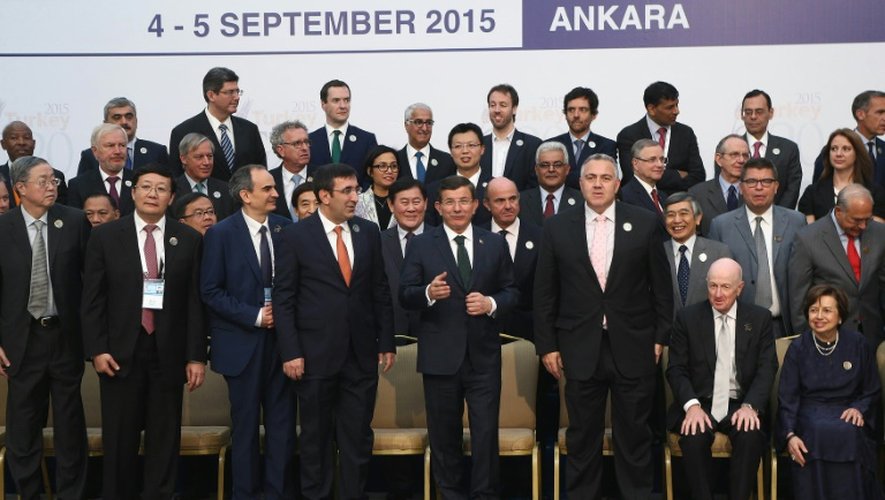 Photo de "famille" des ministres des Finances du G20, le 5 septembre 2015 à Ankara