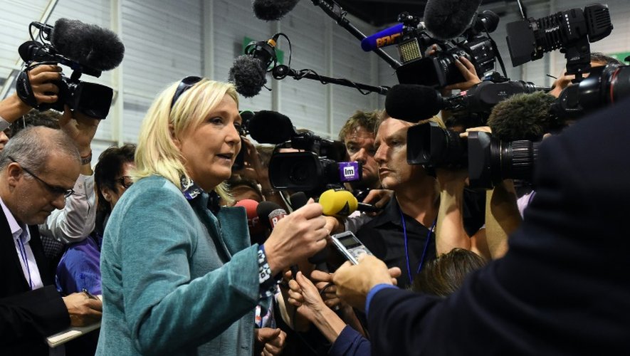 La présidente du FN Marine Le Pen, le 5 septembre 2015 à Marseille