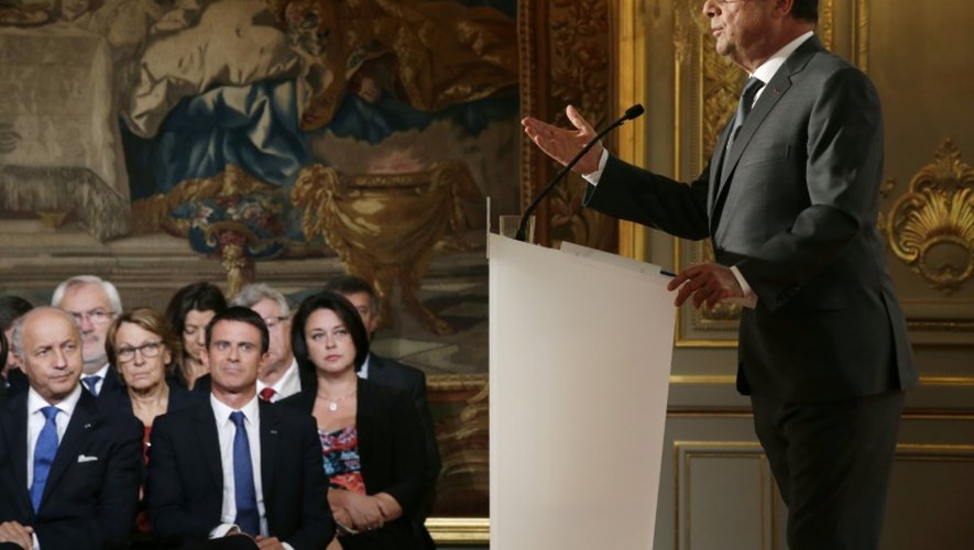 Le président Francois Hollande lors de sa conférence de presse à l'Elysée le 7 septembre 2015